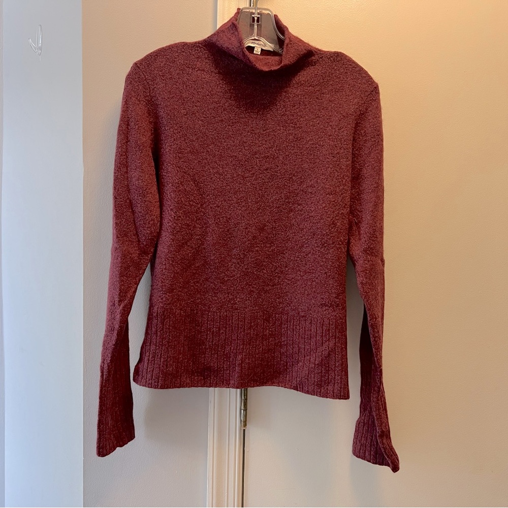 Madewell Sweater Large high neck wine maroon